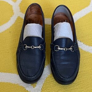 Victoria Mengoni Woman’s Navy Leather Loafers